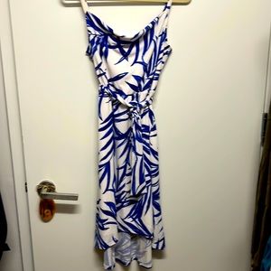 Resort wear Ann Taylor XS blue palm print on white
